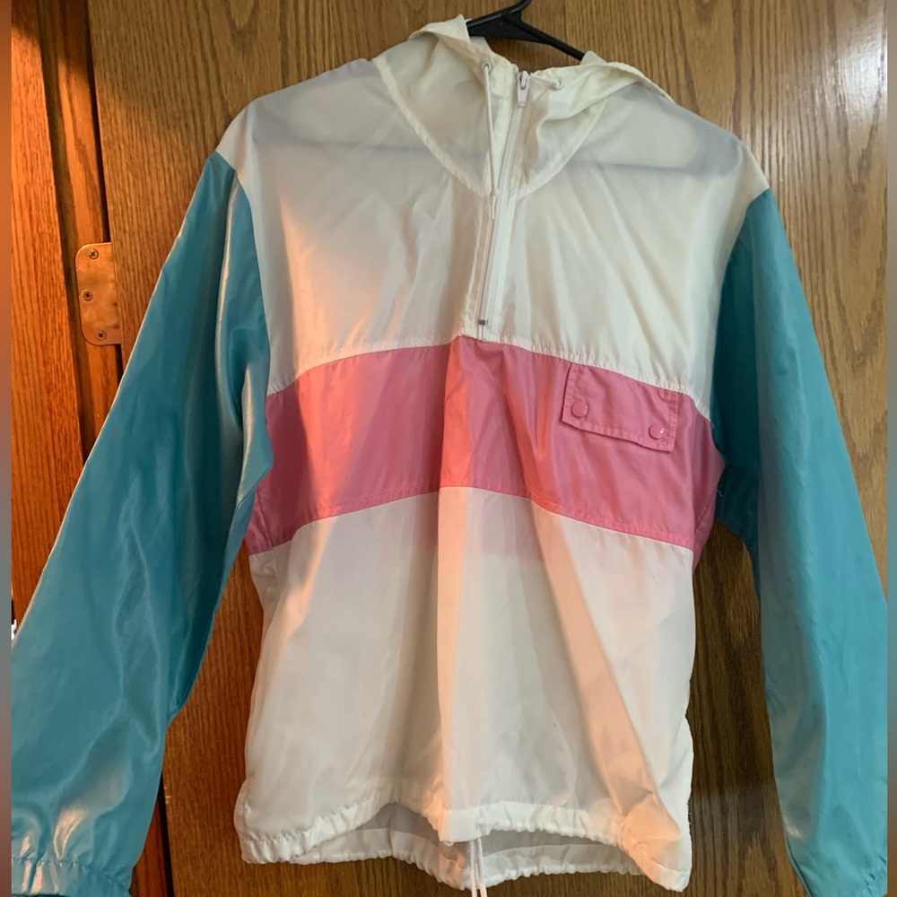 Vintage color block windbreaker
